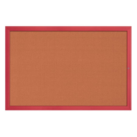 United Visual Products Hinge-less Radius Corkboard, 24"x36", Black Alum Frame/Surf UVEB2436R-BLACK-SURF
